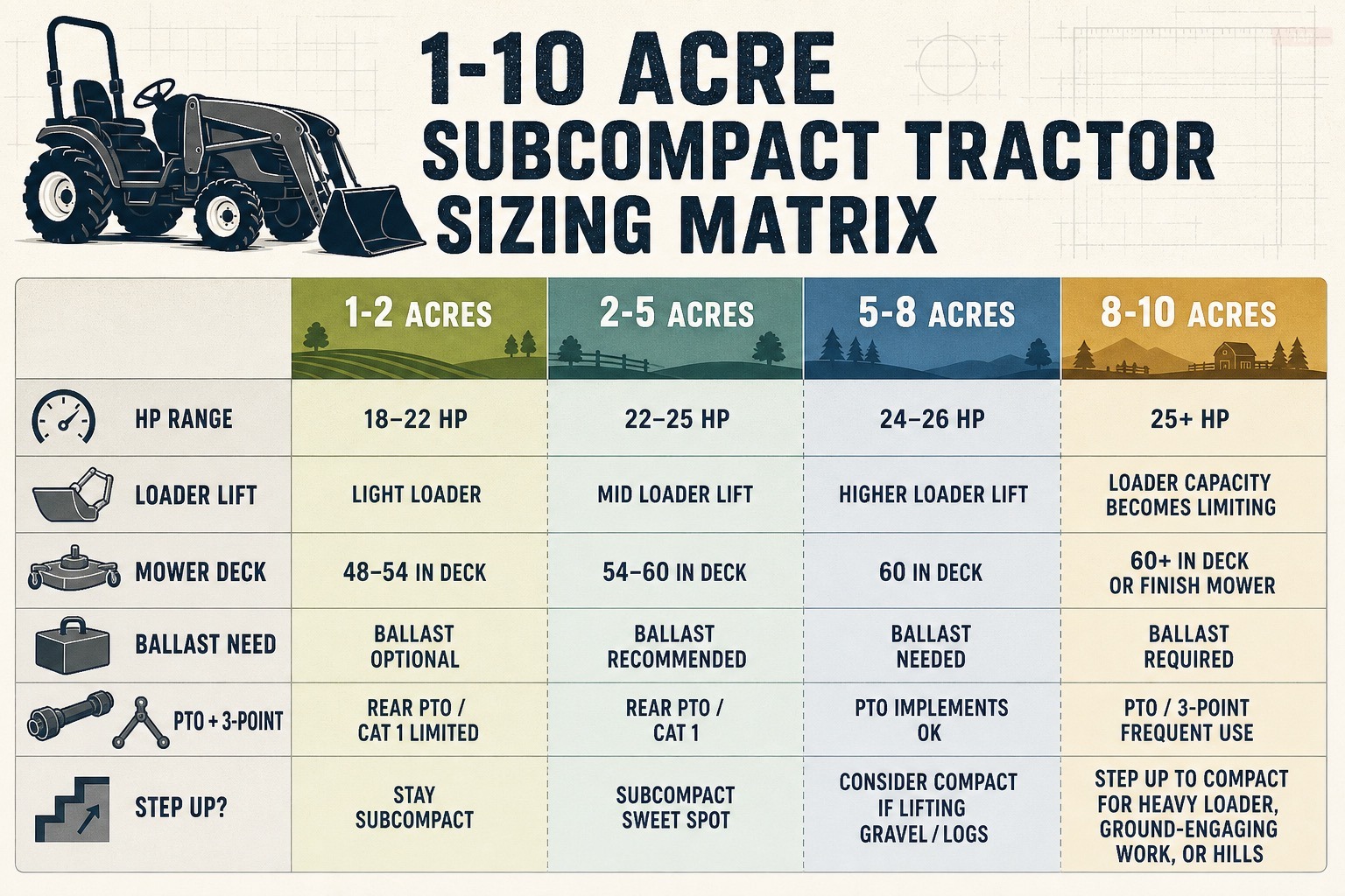 Best Subcompact Tractors for Small Acreage in 2026 — visual reference